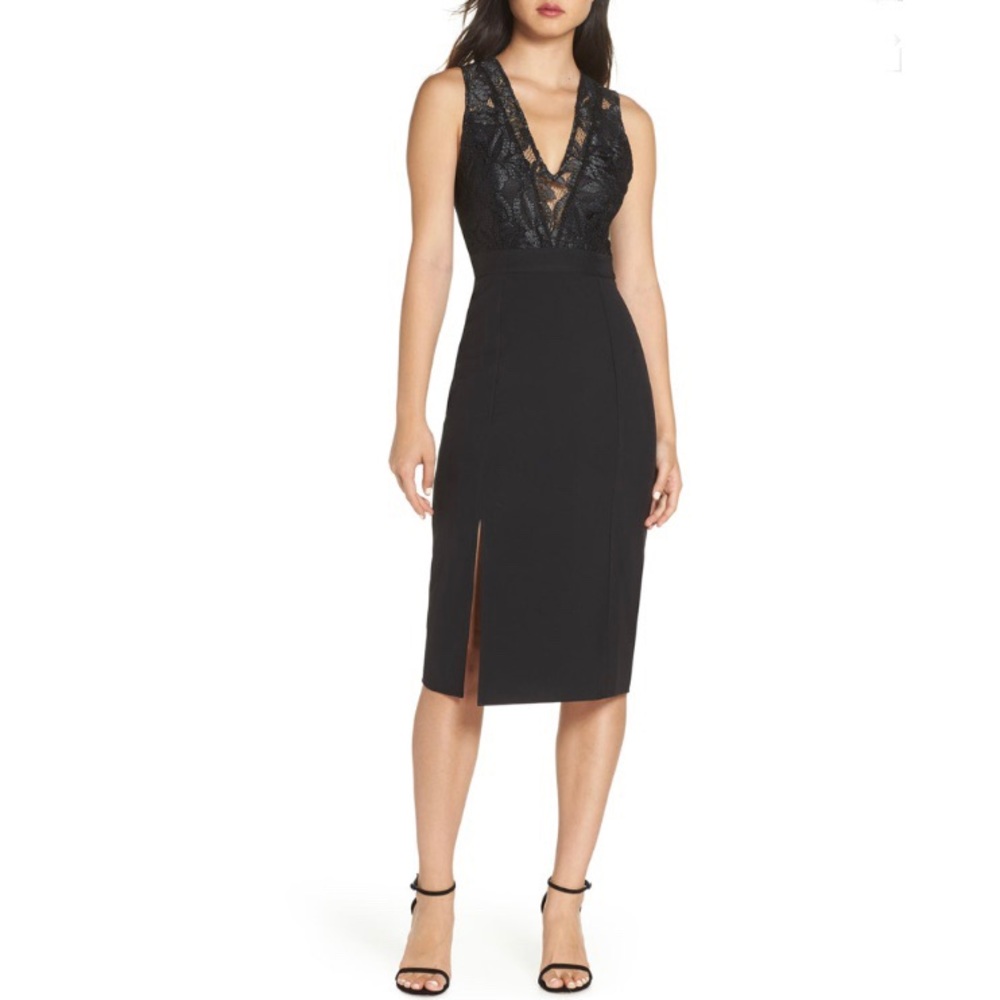 NSR Kate V- Neck Lace Sheath Dress